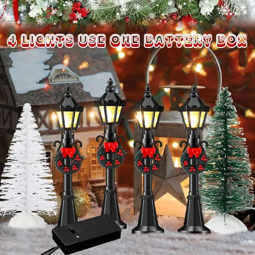 Miniatura 3 de Shappy 24 piezas de lámpara de Navidad, accesorios de pueblo, mini lámpara de calle, casa de muñecas, modelos de farola para modelos de luces