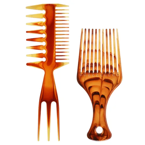 Tbestmax 2 unids Peine de pelo Peines Cola Peines Afro Pick Pik Cepillos Afro Americano Cepillo de Pelo Peluquero