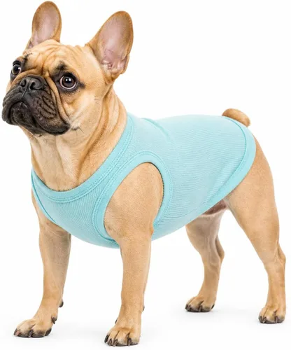 Miniatura 24 de Lovelonglong Ropa para mascotas de verano 2019, ropa para perro, camisetas en blanco, camisetas acanaladas, chalecos de hilo superior para perros