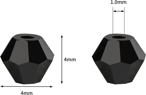 Miniatura 2 de Cuentas de vidrio bicono negro de 0.157 in para la fabricación de joyas, 1700 unids cuentas espaciadoras de cristal facetado surtidos, suministros