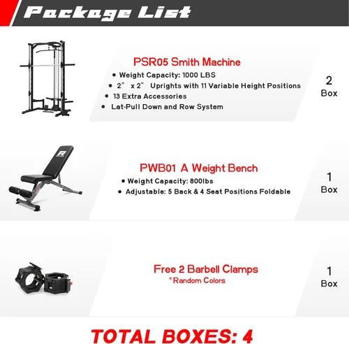 Miniatura 2 de RitFit Smith - Estante de potencia para máquina con sistema LAT-Pull Down, minas terrestres, barra de barra, clavijas de almacenamiento de placas