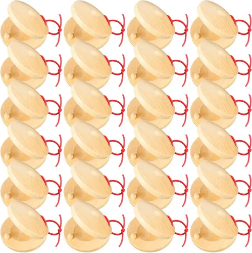 Boao 24 castañuelas instrumento musical de madera mano dedo aplauso tablero educativo percusión DIY instrumentos musicales castañuelas ritmo (color