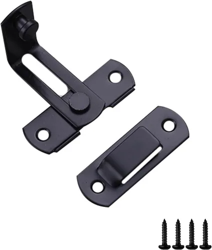 Cerraduras de cerradura de puerta de granero abatibles – Cerradura de 90 grados para mayor seguridad en tu hogar, adecuado para baño, garaje,