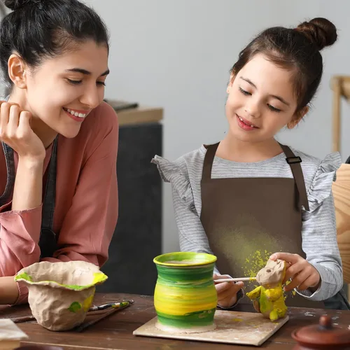 Miniatura 7 de Paquete de 12 delantales para niños a granel con 2 bolsillos ajustables, delantales de arte de chef, delantales de pintura para niños, para cocinar