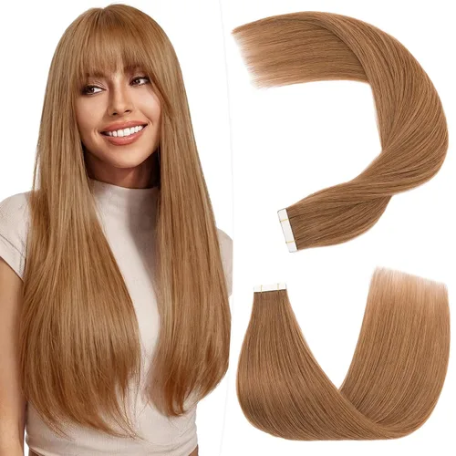 Hairro Extensiones de cabello humano con cinta adhesiva, sin costuras, para mujeres, extensiones de cabello Remy con cinta adhesiva en extensiones