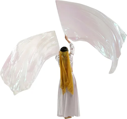 MUNAFIE Banderas de adoración para danza, alabanza, banderas de iglesia para adoración, Banderas de Danza transparentes