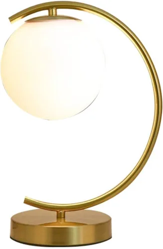Miniatura 9 de KCO Lighting - Lámpara de mesa dorada de metal moderno de mediados de siglo con globo mate para mesita de noche, lámpara de pie de interior dorada