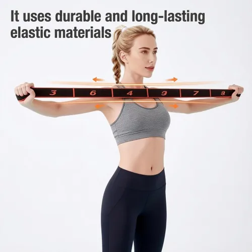 Miniatura 5 de Fitness Resistance Band for Stretching and Yoga, 8-Section Elastic Training Bands with Handles, Numbered Resistance Bands, Fashionable Puller