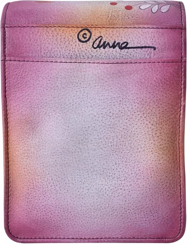 Miniatura 2 de Anna by Anuschka Cartera de tres pliegues de cuero pintada a mano para mujer