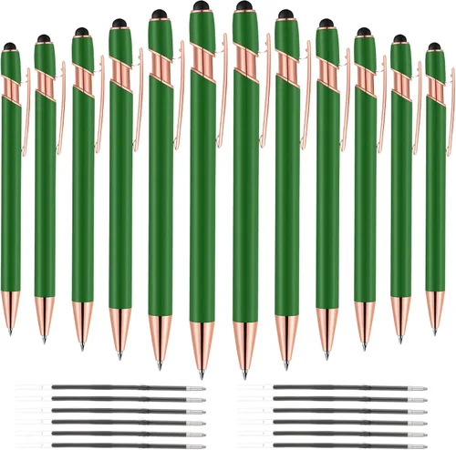 Miniatura 18 de 12 PCS Bolígrafos 2 en 1 con Punta Stylus, Bolígrafo de Metal con Tinta Negra de 1.0 mm, Stylus para Pantallas Táctiles (Oro Rosa y Azul Claro)