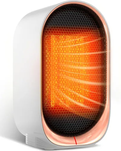 Calentador de espacio, calentador portátil para uso en interiores, calentadores eléctricos pequeños con protección contra sobrecalentamiento y Blanco