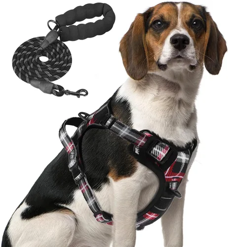 Miniatura 35 de PUPTECK Arnés para perro sin tirones para perros grandes, arnés para perro ajustable reflectante con mango de fácil control, arnés para mascotas