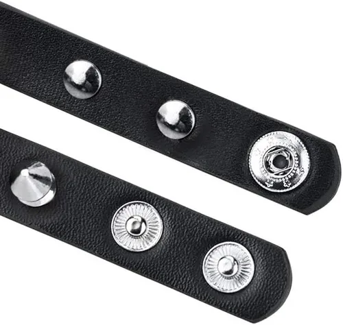 Miniatura 4 de Leather Spike Bracelet Punk Studded Rivet Cuff Black Wristband