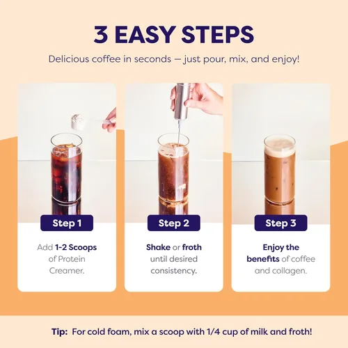 Miniatura 6 de Javvy Protein Coffee Creamer – Sugar Free Creamer with 11g of Collagen, MCT Oil, Keto Coffee Creamer Powder for Hair, Skin & Nail Support, Cinnamon
