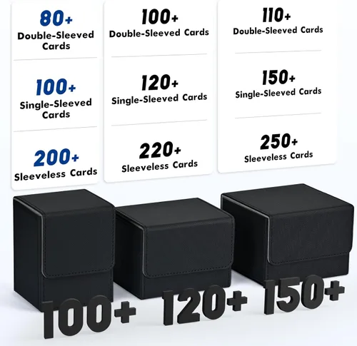 Miniatura 4 de Caja de almacenamiento para mazo de cartas ZLCA para MTG, caja de cubierta para mazo Yugioh con capacidad para 100+ cartas con funda individual, A1