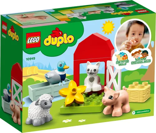 Miniatura 6 de LEGO DUPLO Town Farm Animal Care 10949 Juguete para niños pequeños, niñas y niños de 2 años más con figuras de pato, cerdo, oveja y gato, juguetes