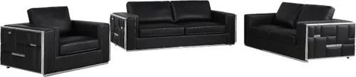 Blackjack Furniture Catania - Moderno juego de sofá de cuero italiano de grano superior para sala de estar con marco de madera dura secada al horno
