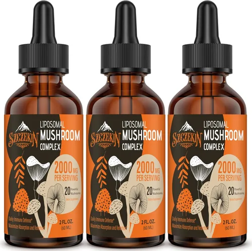 Miniatura 9 de Gotas de complejo liposomal de hongos 2000 MG – 20 extractos de hongos orgánicos – Fórmula líquida avanzada para inmunidad, función cognitiva