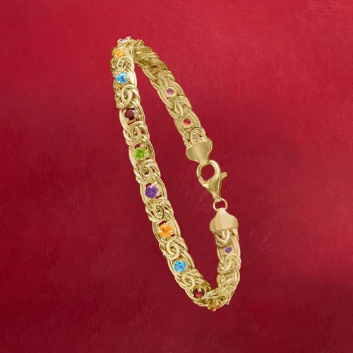 Miniatura 3 de Ross-Simons 340 ct tw Multi-Stone Byzantine Bracelet in 14kt Yellow Gold
