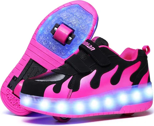 Miniatura 16 de Ufatansy Roller Shoes Girls Boys Sneakers with Wheels Roller Skate Shoes USB Charging LED Light Up Footwear Skates for Beginner Trainers Kids