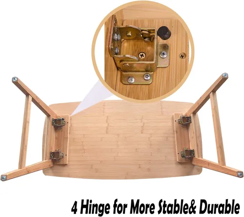 Miniatura 5 de Mesa de centro plegable de bambú, escritorio de suelo para adultos, mesa baja para sentarse en el suelo, mesa plegable para sala de estar, mesa