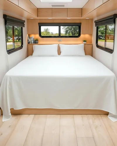 Miniatura 23 de Juego de sábanas tamaño King para RV de 72" x 80" - Sábanas de 4 piezas para cama RV Short Queen - Ultra suaves, transpirables y refrescantes - 01