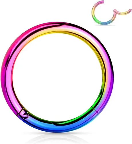 Miniatura 33 de Forbidden Body Jewelry - Piercing para la nariz de acero quirúrgico 316L con bisagra, 14G, 16G, 18G, diámetro de 15/64, 5/16, 25/64, 15/32 pulgadas