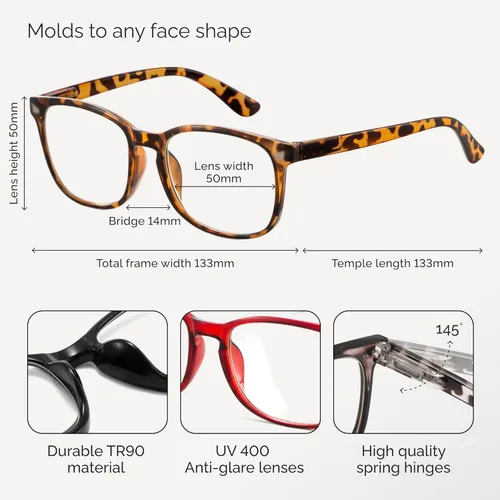 Miniatura 5 de CCVOO Gafas de lectura para mujeres/hombres, lentes, lectores de luz azul para mujeres/hombres, anteojos de computadora, tramposos Paquete de 6