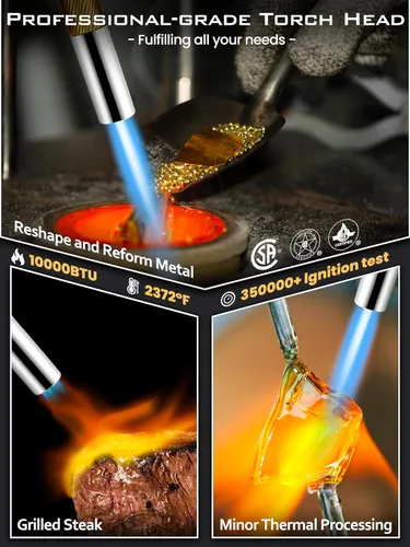 Miniatura 7 de RTTOOA Cabeza de Antorcha de Propano, GJ-8000pro Cabeza de Antorcha de Alta Intensidad, Kit de Antorcha de Gas de Arranque por Gatillo para Propano