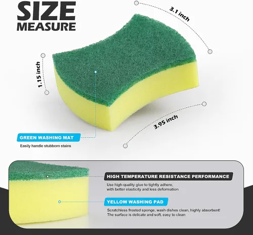 Miniatura 2 de Esponjas de limpieza de cocina,Paquete de 24 Eco Anti-Scratch para platos,Esponjas para fregar