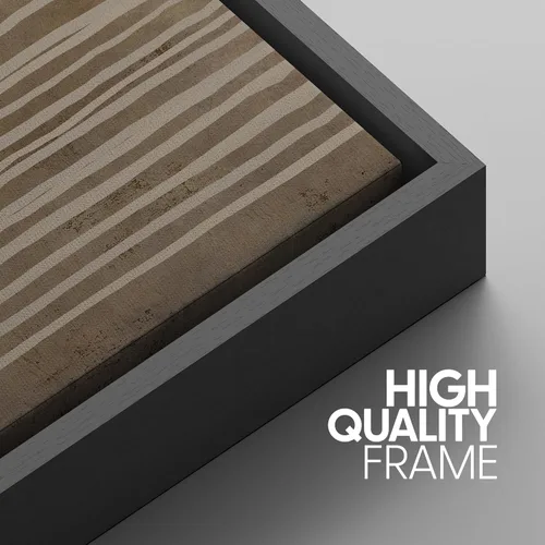Miniatura 513 de SIGNWIN Lienzo enmarcado para pared, arte con pinceladas de flujo neutro en tonos beige abstractos, ilustraciones, arte moderno, decorativo