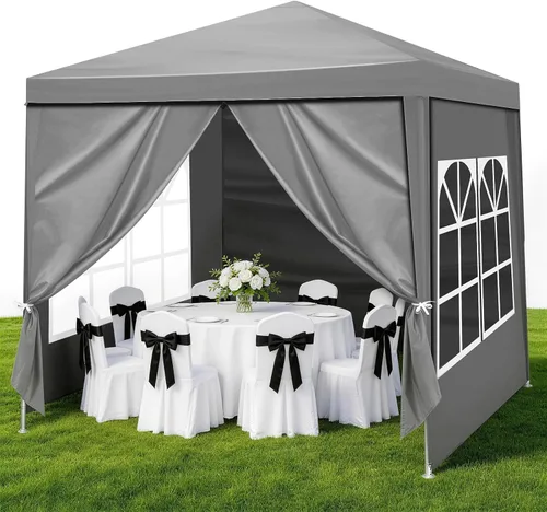 Outvita Tienda de campaña para fiestas al aire libre, toldo para patio, carpa con paredes laterales extraíbles, tienda de campaña instantánea para