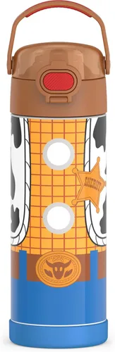 Miniatura 36 de THERMOS FUNTAINER Botella de acero inoxidable con aislamiento al vacío de 16 onzas con tapa ancha de canalón, Rosa Neón