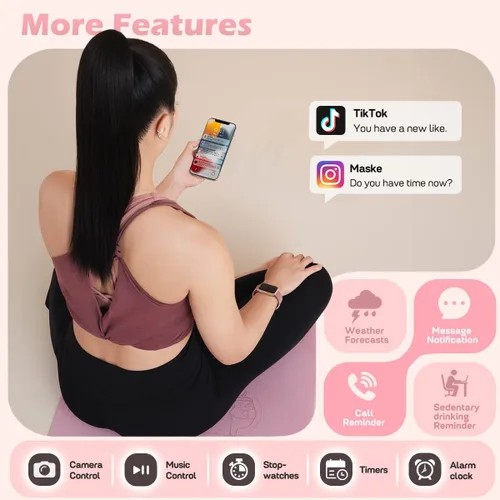 Miniatura 6 de MorePro Rastreador de salud para mujeres y hombres, monitoreo de presión arterial y oxígeno de frecuencia cardíaca 24/7, monitor de sueño, más