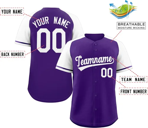 Miniatura 55 de Camisetas de béisbol personalizadas con botones de manga corta, número de nombre cosido personalizado / impreso para adultos y jóvenes