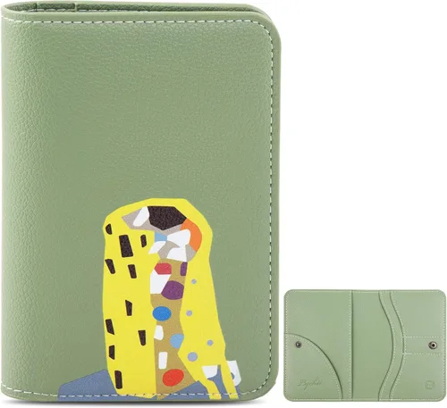 Miniatura 11 de Lychii Soporte para pasaporte, funda delgada para pasaporte, cartera de viaje con bloqueo RFID, funda protectora de piel sintética para pasaportes