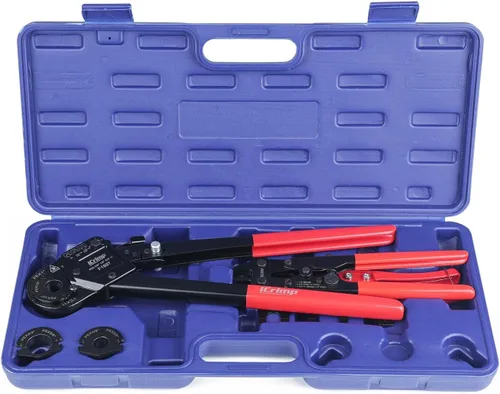 Miniatura 12 de iCRIMP ICP-1234AH Kit de Herramientas de Crimpado PEX - Anillos de Crimpado de Cobre de 1/2 pulgada y 3/4 pulgada, Crimpadora de Doble