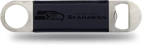 Miniatura 23 de Rico Industries NFL - Hoja de barra grabada con láser de piel sintética, gran accesorio para bebidas para el día del juego