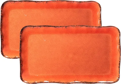 Miniatura 8 de LEHAHA Bandejas para preparar y servir a la parrilla, bandeja para servir barbacoa, bandejas de melamina para alimentos, juego de 2, gran regalo
