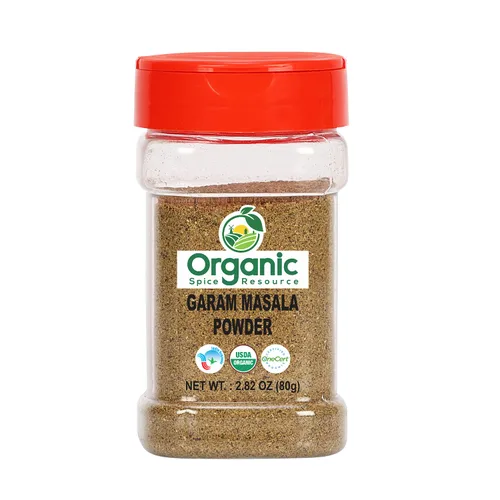 Garam Masala Orgánico | 2.82 oz (80g) | Aprobado por USDA Orgánico | Vegano | Sin OMG, mezcla totalmente natural - 100% crudo de la India, por