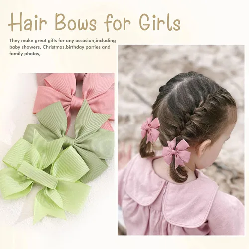 Miniatura 4 de 24 lazos para el cabello de 3 pulgadas para niñas, cinta de grogrén, pinzas para el pelo de bebé, accesorios para el cabello de niños pequeños