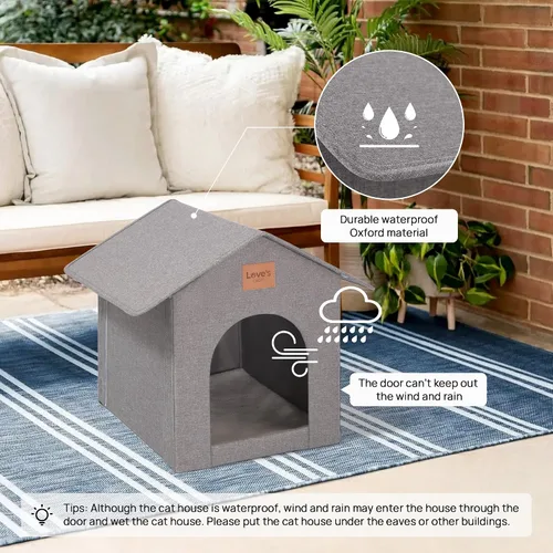 Miniatura 3 de Love's cabin - Casa para gatos al aire libre resistente a la intemperie, aislada, para invierno, impermeable, para gatos de interior, refugio