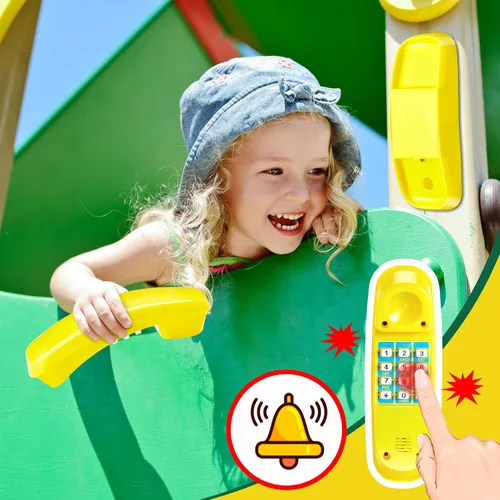 Miniatura 4 de Accesorios para patio trasero, barco de plástico pirata, juego de equipo de plástico con rueda de barco, telescopio, teléfono de seguridad para casa