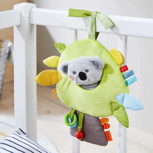Miniatura 4 de HABA Koala - Juguete colgante para bebés, cochecito y asiento de automóvil, centro de actividades interactivo de felpa con sonajero, arrugado