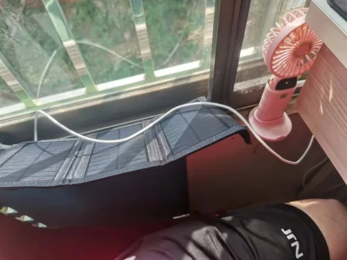 Miniatura 3 de Panel solar de carga de 10 W 5 V, bolsa plegable solar, panel de carga portátil al aire libre para teléfono móvil o mini ventilador, con un cable