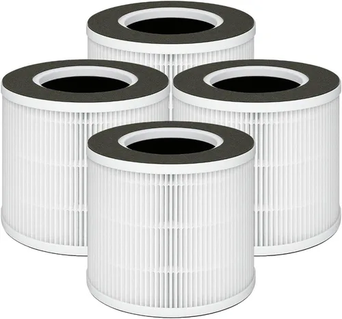 Nispira VK-6067B - Filtro de repuesto para purificador de aire Vremi/Kokeki 3 en 1, carbón activado True HEPA, 4 paquetes