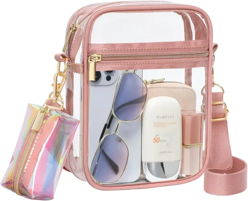 Miniatura 13 de PACKISM Bolsa transparente para eventos de estadio – Monederos pequeños transparentes para mujer, bolsa bandolera para conciertos y eventos