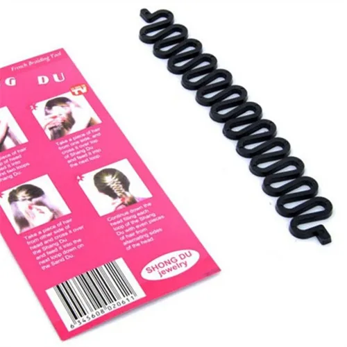 Miniatura 7 de 3 unids rodillo de herramienta de trenzado de pelo con gancho mágico torsión de pelo peinado moño fabricante DIY accesorios de estilo de pelo negro