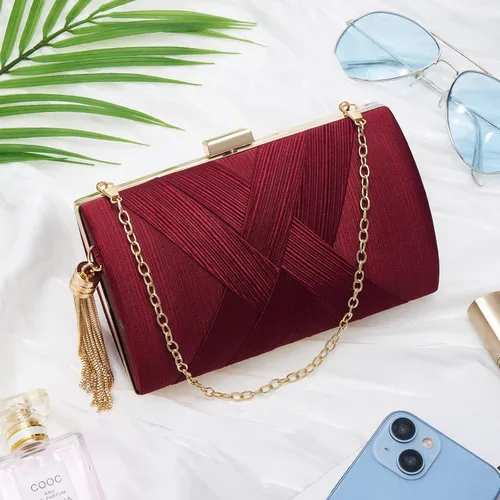 Miniatura 2 de Bolso de mano para mujer, bolso de noche con flecos, bolso de mano para mujer, bolso de mano de boda, bolso de mano con cadena, bolso cruzado