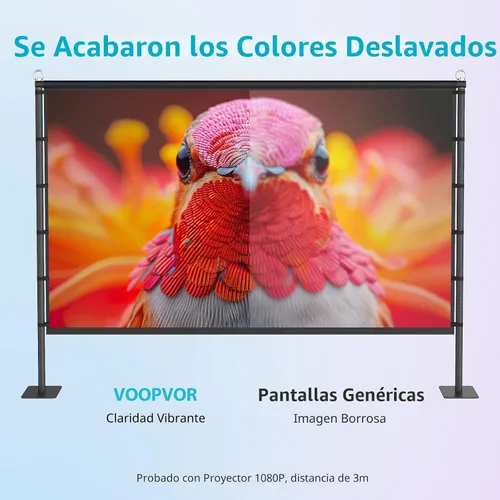 Miniatura 6 de Pantalla de proyector para exteriores con soporte, pantalla de proyector portátil de 120 pulgadas, pantallas de proyección ligeras para interiores